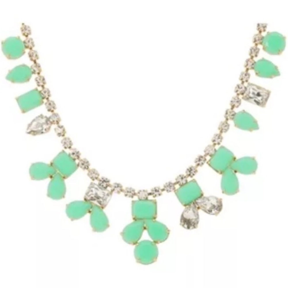 Kate Spade New York Secret Garden Gem Necklace Giverny Green Pave Halo